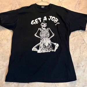 Vintage 90’s Skeleton Pirates Biker Tshirt XL Black Screen Stars Funny